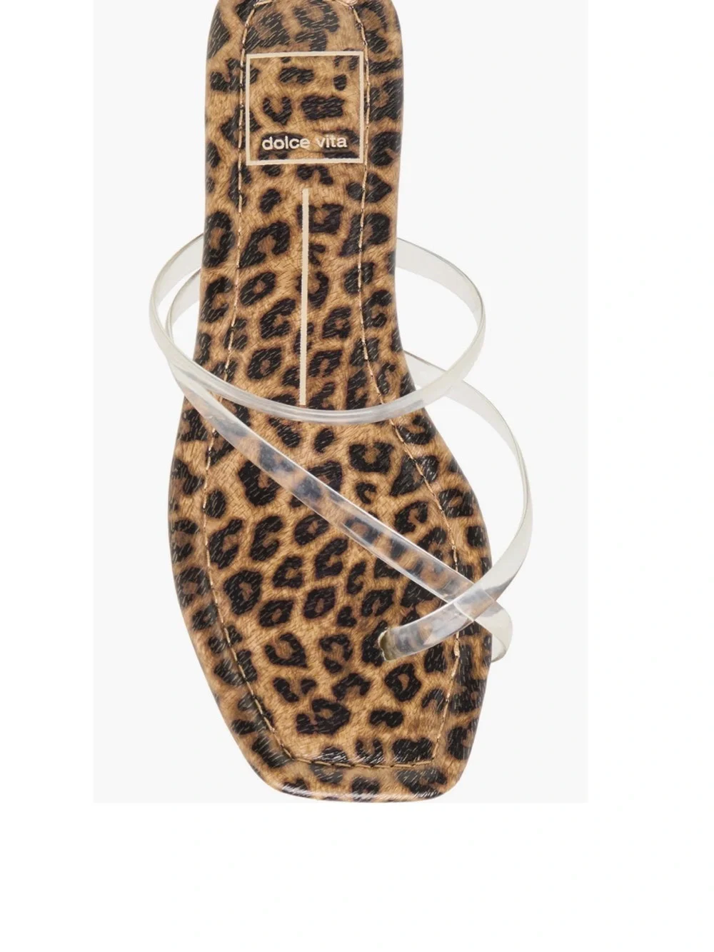 Dolce Vita Clear-Strap Leopard Slide Sandal - Tan/Black